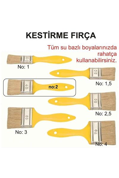 ATLI FIRÇA Cut Brush No=2-1 - Water Based, Non-Shedding and Non-Drip Quality
