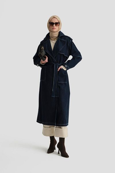 Armine Trench din denim 24kd3416 Albastru închis