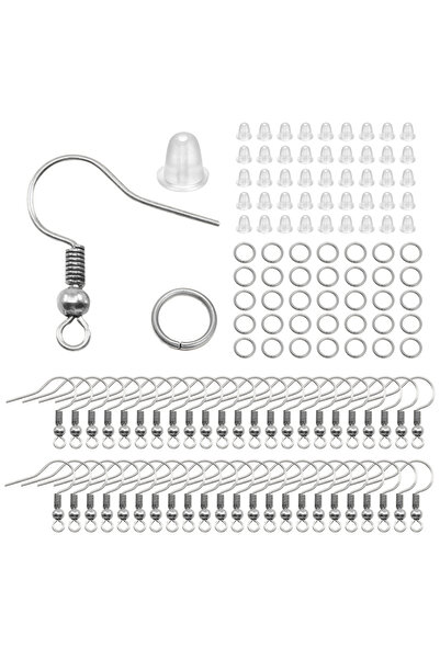 Choice Rhodium 300pcs 100/300pcs/Lot Hypoallergenic Earring Hook Kit Mix-color Ear Wires Fish Hooks Open Ju
