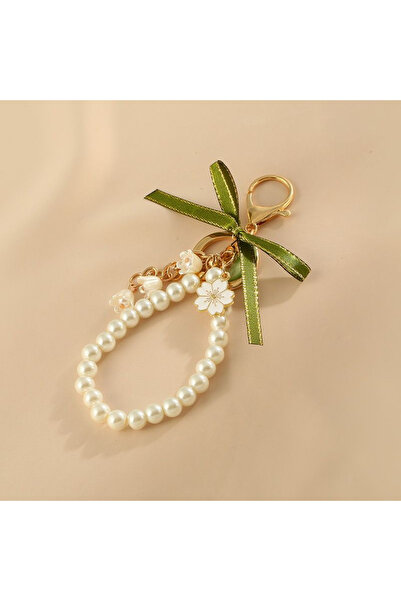 Choice سلسلة مفاتيح جلدية على شكل زهرة زنبق الوادي AQ126-1 للنساء من كوريا سل...