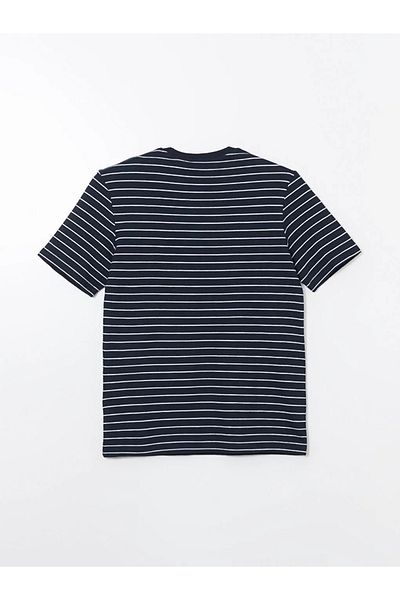 LC Waikiki Ανδρικό μπλουζάκι LCWAIKIKI Classic Navy Blue Crew με ρίγες