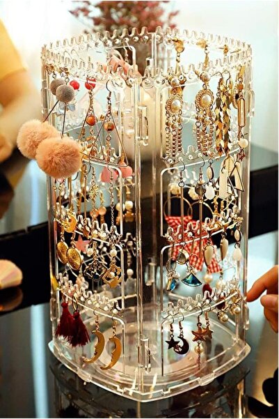 Geseus Takı Düzenleyici Organizer 360° Dönebilen Toka Küpe Düzenleme Standı Ş...