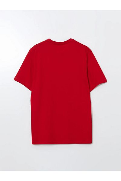 LC Waikiki Lcwaikiki Classic Red Crew Neck Antalya Printed Combed Cotton Mens T-Shirt