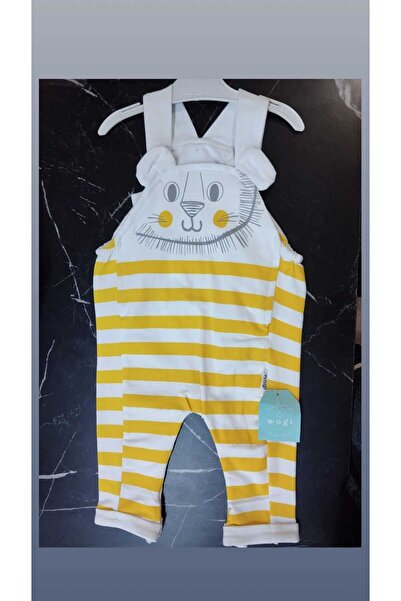 Wogi Hayvan Figürlü Çizgili Salopet