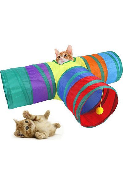 Pikas 80 cm Foldable 3 Way Rainbow Cat Play Tunnel - 2112
