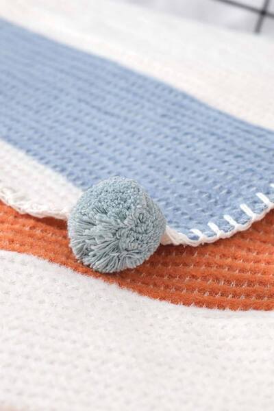 AKSU Pompom Cotton Double Blanket 200x220 cm