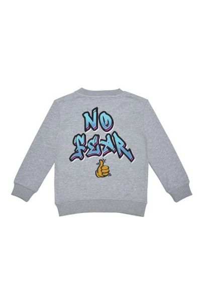 Benetton Boy's No Fear Sweatshirt - Gray Melange
