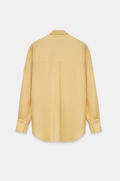 Setre Butter Yellow 100% Linen Long Sleeve Oversize Shirt