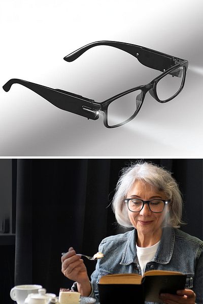 Soillium Led Lighted Glassless Book Reading Glasses Night Glasses Light Newspaper Magazine Lighting Men Women Gift