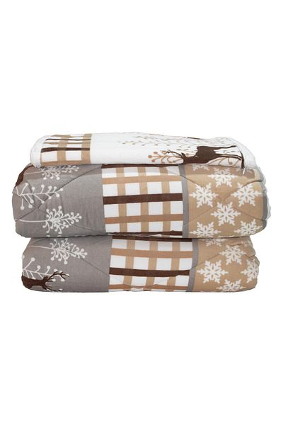 Merinos Comforter Quilt Set Deer Beige Double 220X240 cm