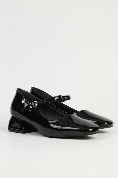 Pierre Cardin Black Patent Leather Women's Heeled Shoes Pc-54718