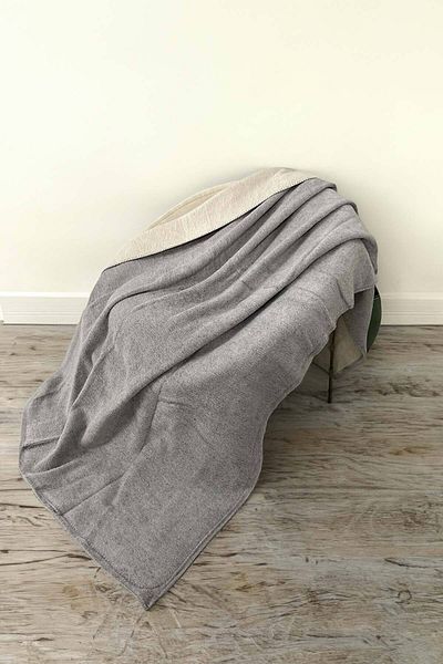 Pikas Yeşilhome Double Cotton Blanket, Double Sided Blanket Grey-White 200X220 cm