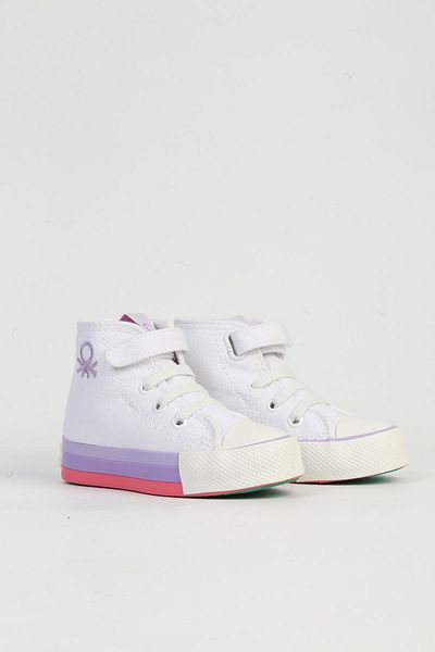 Benetton Pantofi sport pentru copii alb liliac BN-90650