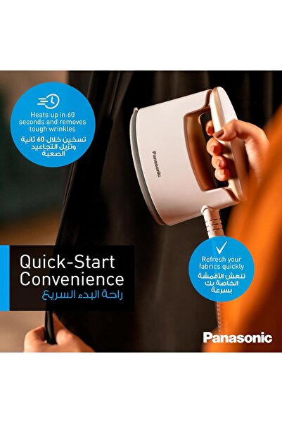PANASONIC 1.6 Liter 2400 Watt Garment Steamer with Twin Boiler NI-GWF150WTH White