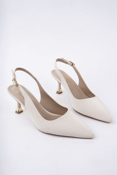 MUGGO Sung Pointed Toe Open Back Daily Classic Women's Heeled Shoes