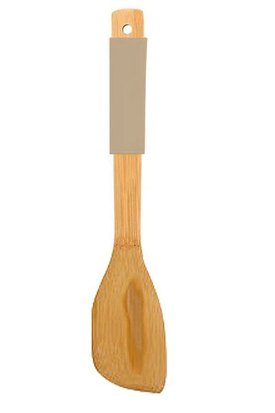 TİVOLİ Bamboo Spatula Silicone Handle Heat Resistant Fireproof Non Stick Beige