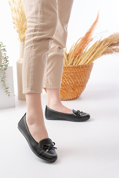 Slipcat Women's Ballerinas Comfortable Orthopedic Sole Leather Skin Mother Shoes