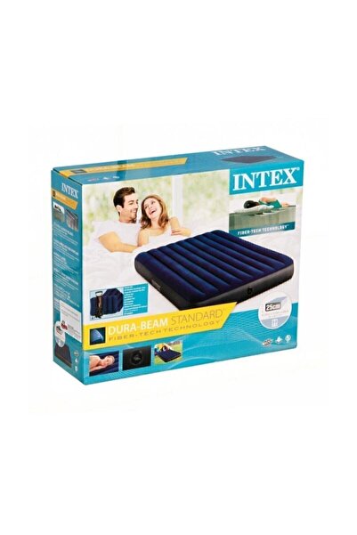 Intex Çift Kişilik Şişme Yatak 2 Yastık Pompa / Kamp Seti Yatak