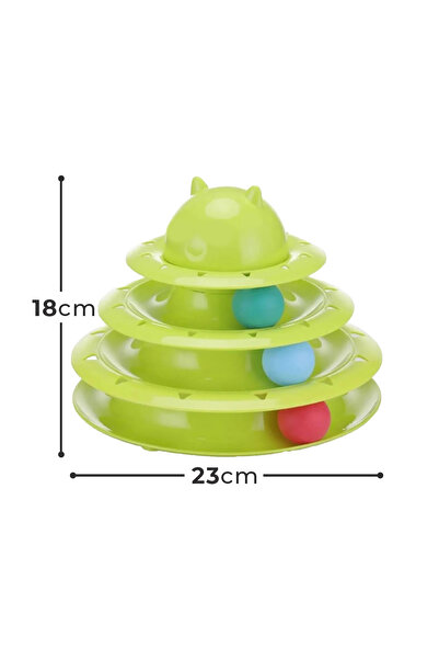 GOBYPET 3-Layer Ball Round Cat Toy, Rolling Ball, Green Ball Round Cat Toy Cat Entertainment