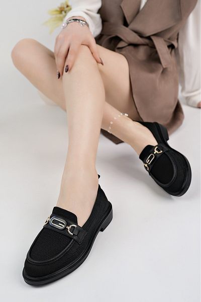 MUGGO Sakura Πλεκτά Γυναικεία Loafer Καθημερινά Παπούτσια Μοκασίνι με Μεταλλική Πόρπη