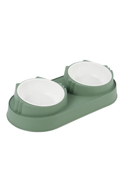 GOBYPET 2-Piece and Double Cat Dog Food and Water Bowl - Elevated Inclined