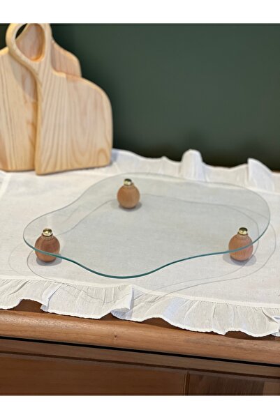 may home design Елегантний дерев'яний і скляний декор на ніжках для презентацій та органайзер 100 символів