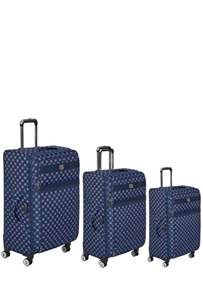 U.S. Polo Assn. U.S. Polo. Assn. 24041-24039-24038-24040 3'lü set Unisex Monogram Kumaş valiz tatil bavul LACİVERT