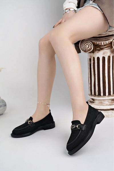 MUGGO Sakura Πλεκτά Γυναικεία Loafer Καθημερινά Παπούτσια Μοκασίνι με Μεταλλική Πόρπη