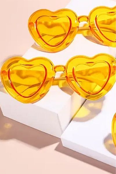 BeySüS Orange Heart Shaped Glasses Glasses for Party