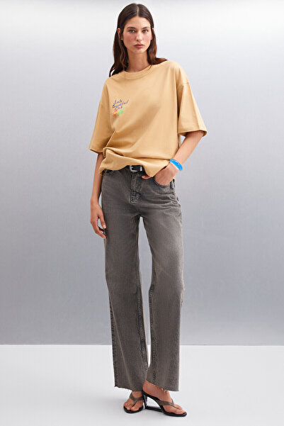 GRIMELANGE Γυναικείο T-Shirt AYLEEN Beige - 100% βαμβάκι