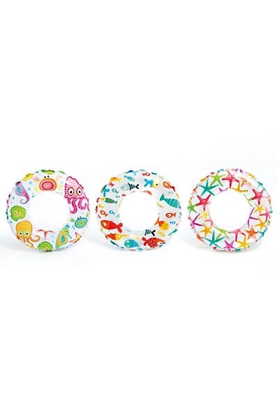 Intex 59241 51 Cm Printed Children's Bagel Pool Sea Life Buoy 3-6y