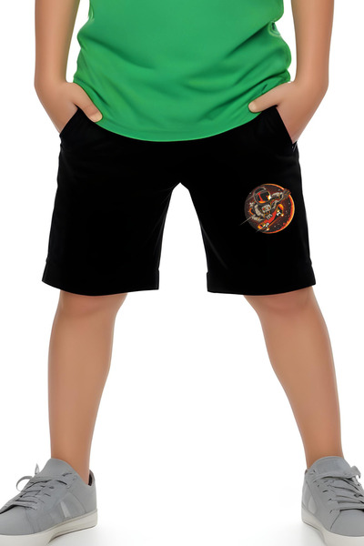 YA KO KİDS Σετ μπλουζάκι και σορτς με στάμπα για αγόρια με στάμπα Astronaut Skateboard