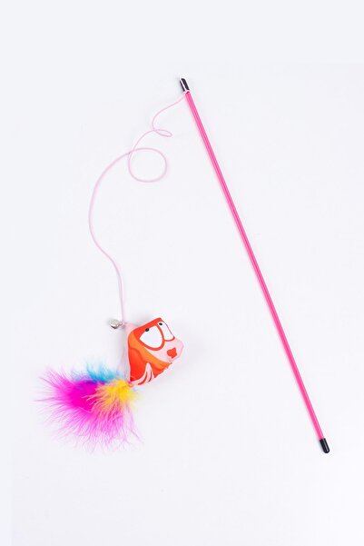 GOBYPET Furry Cat Fishing Rod, Orange Fish Cat Game Fishing Rod