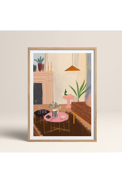 HOMEPACK Единична картина в дървена рамка, единичен плакат, картина TK/830