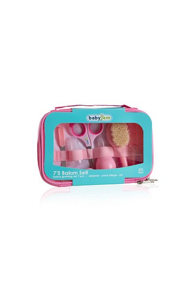 Babyjem Set de îngrijire pentru bebeluși 7 buc / roz