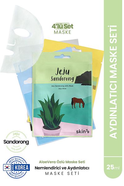Skin79 Jeju Sandorong Jelly Mask-4-Pack Moisturizing and Brightening Mask Set