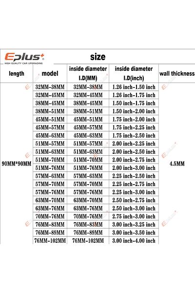Choice 51mm-63mm Eplus Universal Silicone Tubing Hose 90 Degrees Big To Small Connector Car Intercooler Tur