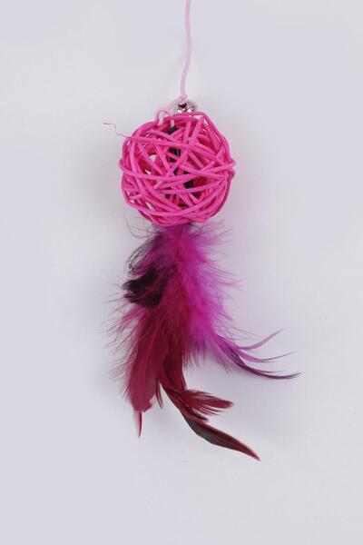 GOBYPET Furry Cat Fishing Rod, Pink Bulk Cat Play Fishing Rod