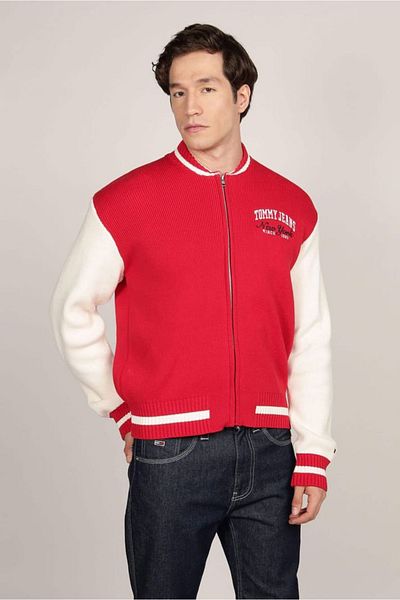 Tommy Hilfiger Men's Tjm Baseball Cardigan - Red