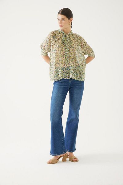 Exquise Patterned Regular Blouse with Halter Detail