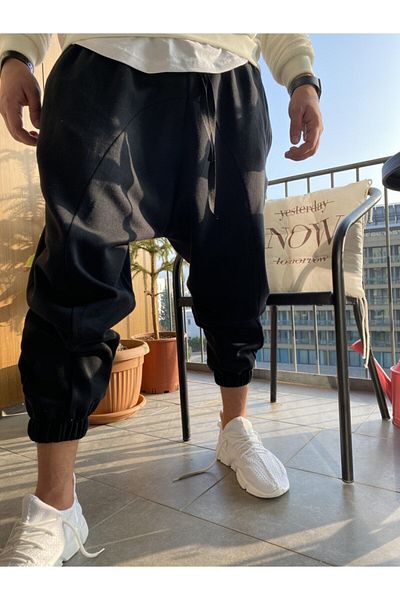 AUST JEANS Ανδρικό Φούτερ τύπου Shalwar σε μαύρο χρώμα