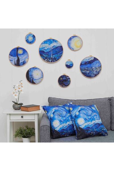 Montisu Minimalist, Van Gogh, Duvar Süsü, Yıldızlı Gökyüzü Tablosu, Mavi Tabl...