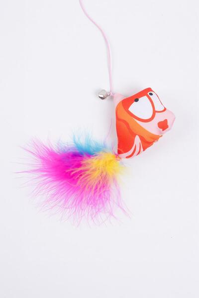 GOBYPET Furry Cat Fishing Rod, Orange Fish Cat Game Fishing Rod