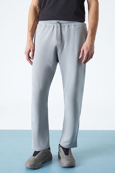 GRIMELANGE Alphara Men's Organic Cotton Regular Grey Sweatpants