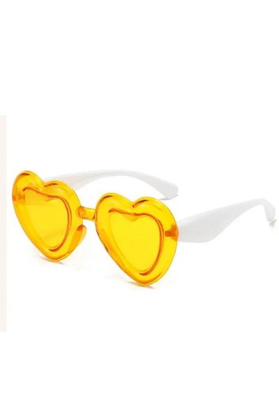 BeySüS Orange Heart Shaped Glasses Glasses for Party