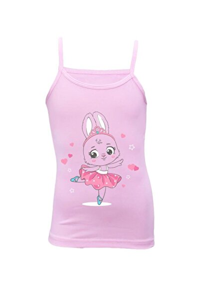 Onurel Girl's Pack of 5 - Rabbit Printed Lycra Cotton Rope Strap Tank Top