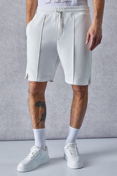 GRIMELANGE CERTAIN Herren-Shorts und Bermudas mit gerippten Details und bequemer Passform in Ecru