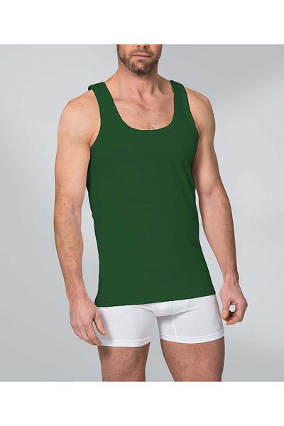 rood Men's Short Sleeve Rib Tank Top