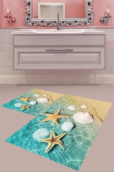 Goldrumman Ψηφιακό εμπριμέ μοντέρνο χαλάκι μπάνιου Brillahome με αντιολισθητι...