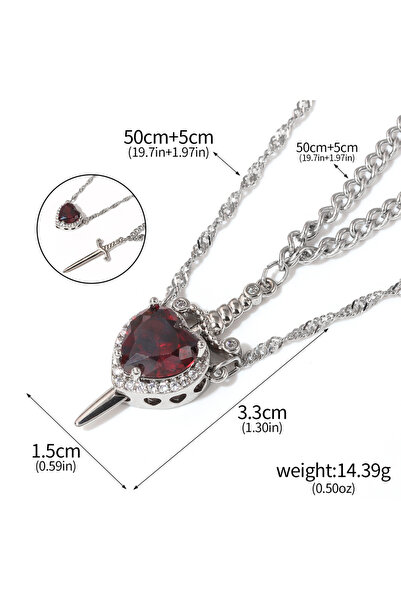 Choice N01125-01 قلادة زوجية على شكل قلب وسيف على شكل سهم واحد من تصميم جوثيك...